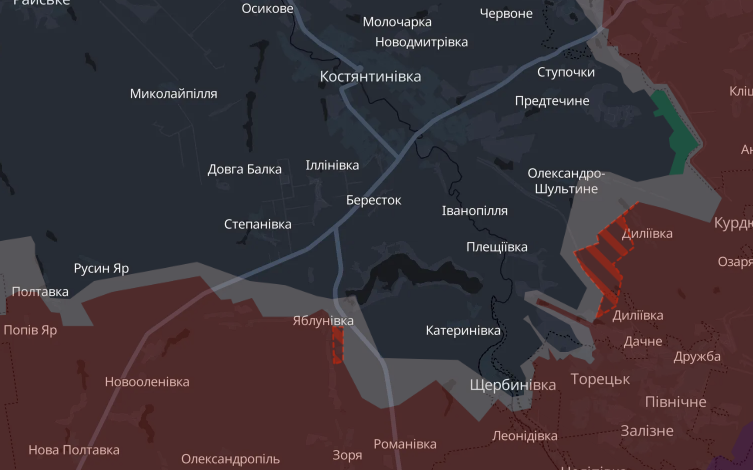 Южнее Константиновки и севернее Часового Яра: DeepState сообщает о продвижении российской армии