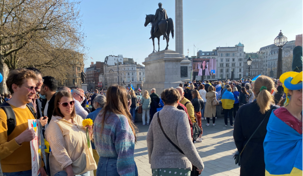 Митинг в поддержку Украины прошёл на Трафальгарской площади Лондона