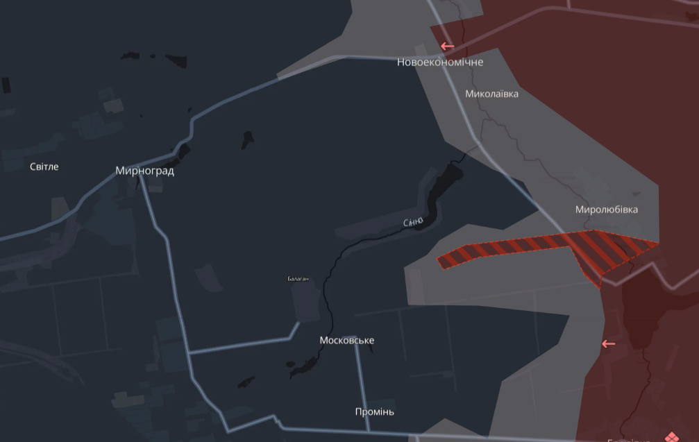 Армия РФ продвинулась в сторону Мирнограда