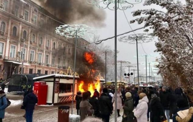 Возле Софийской площади в Киеве произошел пожар 