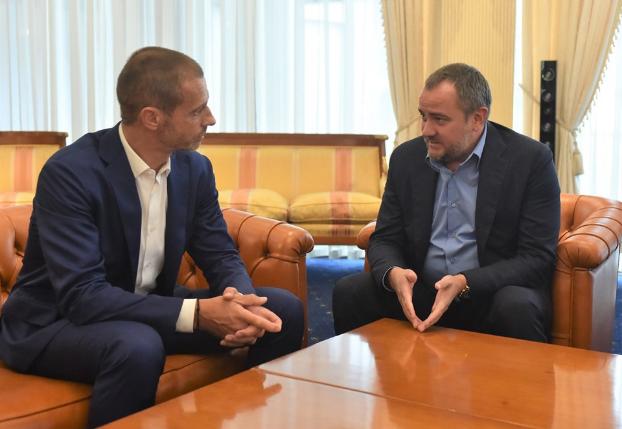В Украине глава УЕФА встретился с Андреем Павелко и поздравил Григория Суркиса