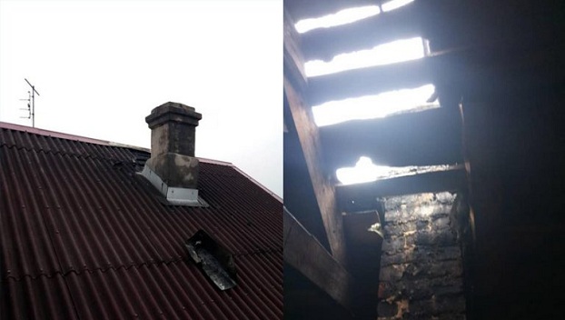 В Покровском районе горела крыша жилого дома