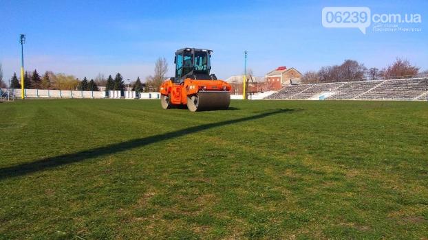 В Мирнограде на стадионе «Шахтер» начали обновлять газон 