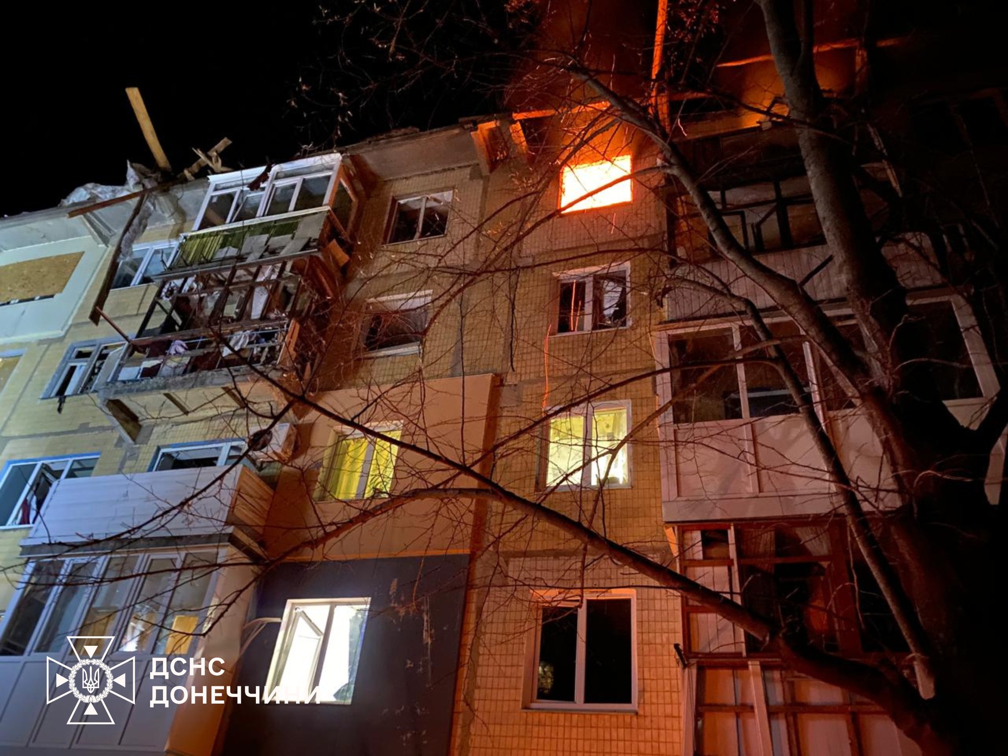 Пожар в Краматорске