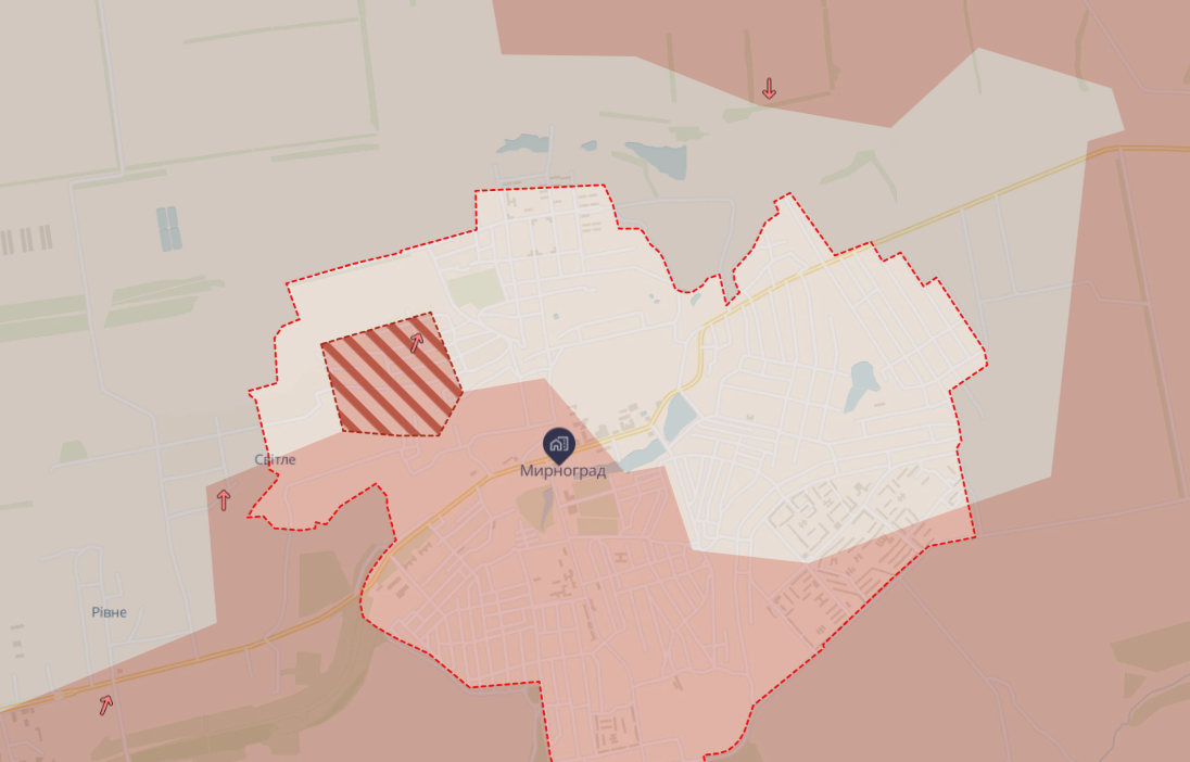 Просування росіян в Мирнограді