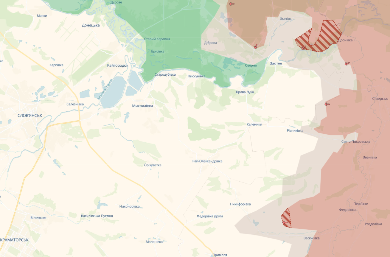 Продвижение армии РФ в Донецкой области