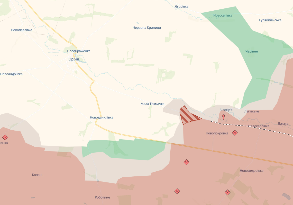 Продвижение РФ в Запорожской области