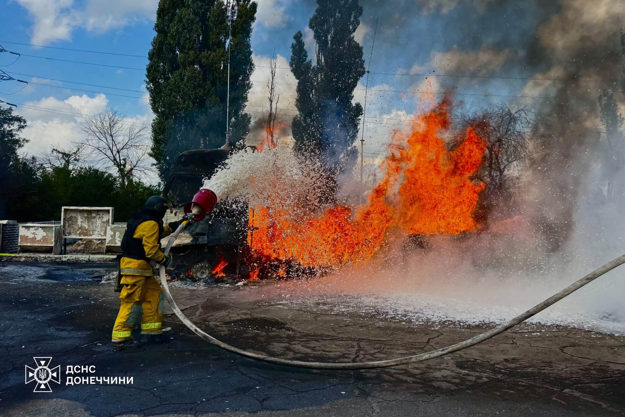 Пожар на АЗС в Славянске