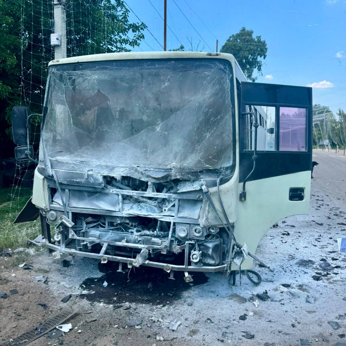Дрон ударил по автобусу в Краматорске