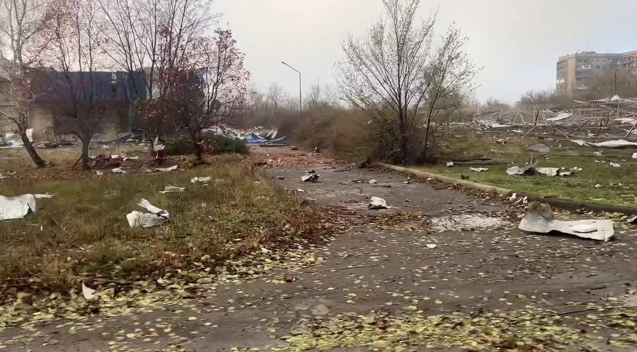 Уничтоженное АТБ в Константиновке