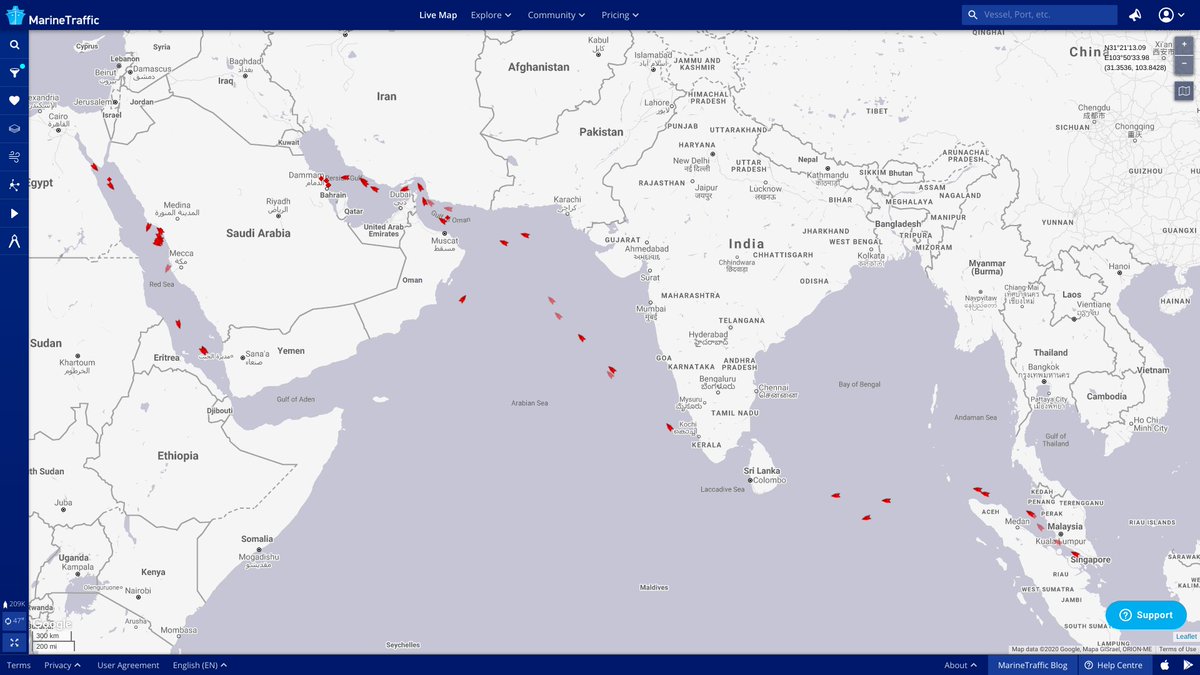 карта движения танкеров