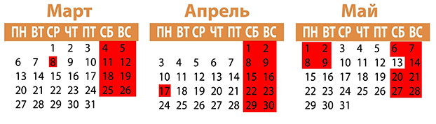 календарь праздничных дат