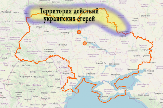 территория действий украинских егерей