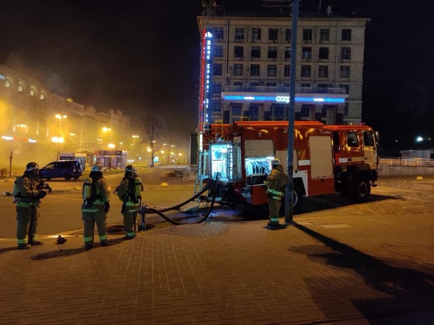 Масштабный пожар в центре Киева