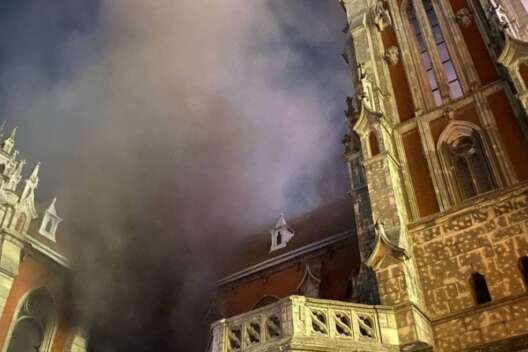 В Киеве горел костел Святого Николая