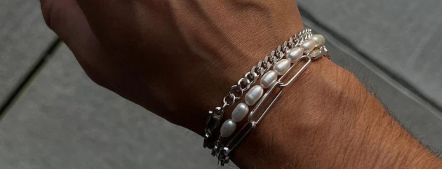 Мужские серебряные браслеты Reytel