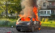 Сегодня утром российский дрон атаковал авто в Славянске 