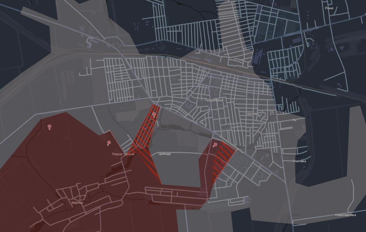 DeepState сообщает о продвижении армии РФ в Покровске