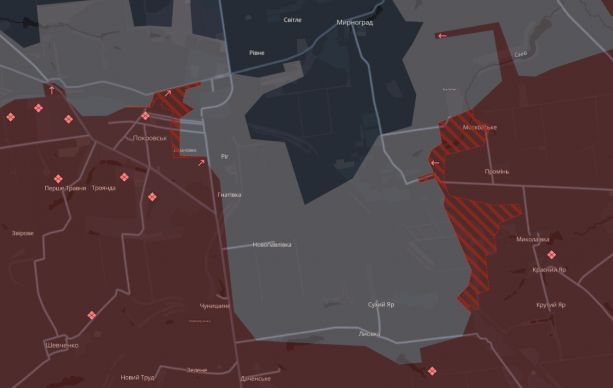 Армия РФ продвинулась в Мирнограде и Покровске: Как выглядит сейчас карта