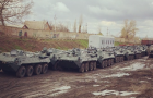 Russia pulled several hundred tanks and other military equipment to the border with Ukraine