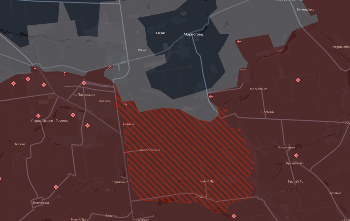 Армія РФ окупувала п'ять сіл на Донеччині і просунулась у Мирнограді та поблизу Покровська