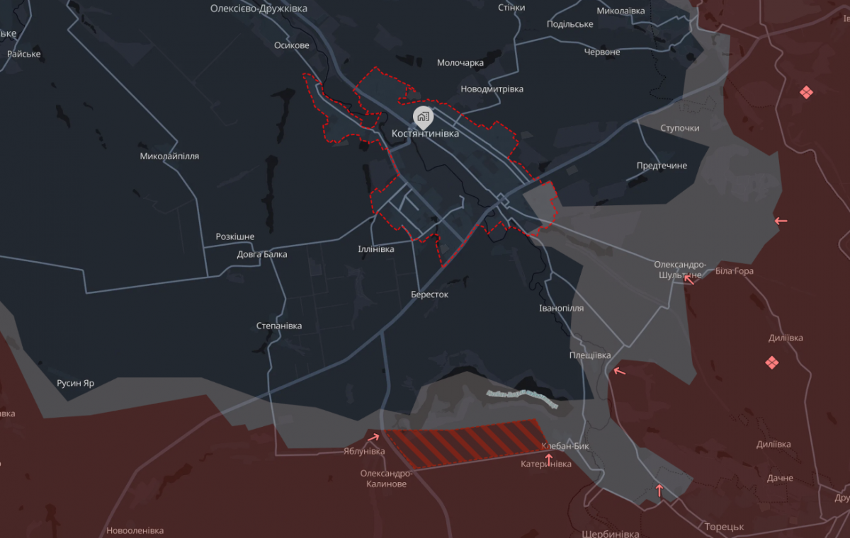 Просування російської армії у бік Костянтинівки та у Мирнограді: Як виглядає карта